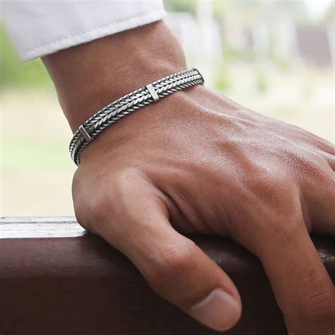 luxury silver bracelets for men.